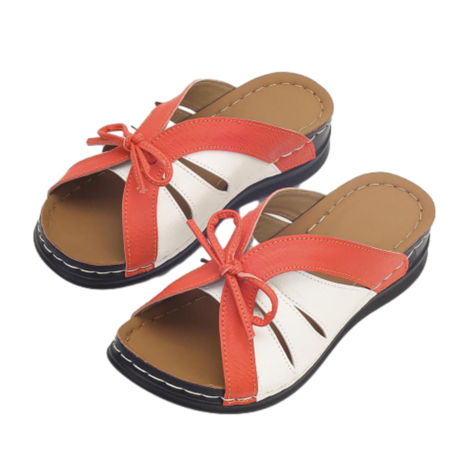 2025 Wedge Sandals For Women Fashion Breathable Open Toe Height Increase Slip-On Slippers Summer Comfortable Dressy Non-Slip Walking Footwear Outdoor Beach Vacation Leather Soft Sole Shoe