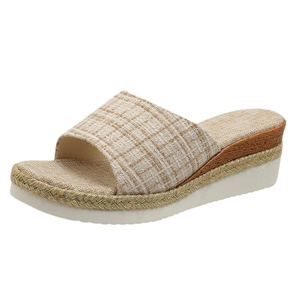 AnuYalue Wedge Sandals for Women Pumps Dressy, Platform Slide Sandals Open Toe Espadrille Wedge Sandals for Women Casual Summer Slip on Sandals