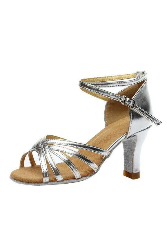 Women Ballroom Dance Shoes for Social Performance Professional Latin Practice Dancing Sandals 2.5" Heel