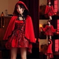thumbnail image 1 of AnuYalue Women Little Red Riding Hood Costume Red Riding Hood Dress Cape Outfit AdultCosplay Costume, 1 of 5