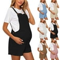 thumbnail image 1 of AnuYalue Women Summer Maternity Jumpsuits Casual Spaghetti Strap Romper Shorts Loose Beach Vacation Overalls, 1 of 7