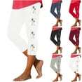 thumbnail image 1 of AnuYalue Women's Capri Leggings Tummy Control Workout Leggings High Waisted Knee Length Capris Summer Boho Floral Printed Cropped Beach Pants, 1 of 5