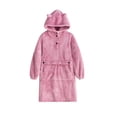 thumbnail image 1 of AnuYalue Women' s Flannel Pajama Dress Robe Fluffy Wearable Blanket Hoodie, 1 of 6