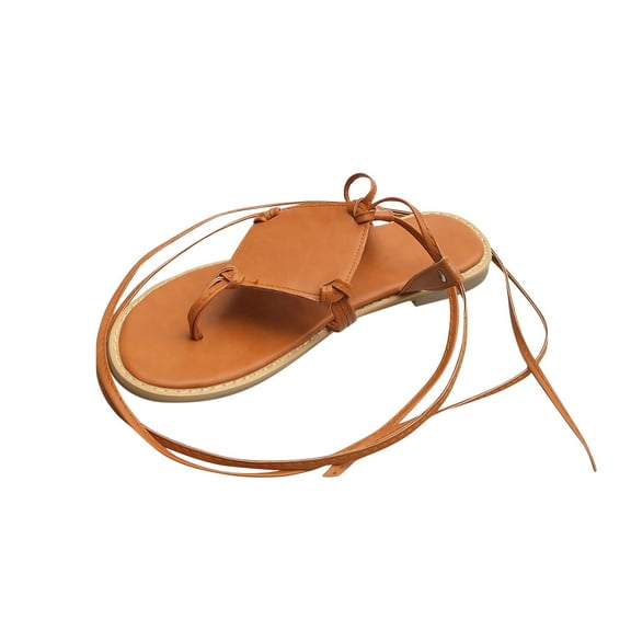 AnuYalue Women's Flat Sandals - Strappy Braided Sandals, Beach Sandals for Women Dressy Summer, Rope Bohemian Sandals, Spring Casual Womens Shoes, Comfy Boho Flats for Teen Girls