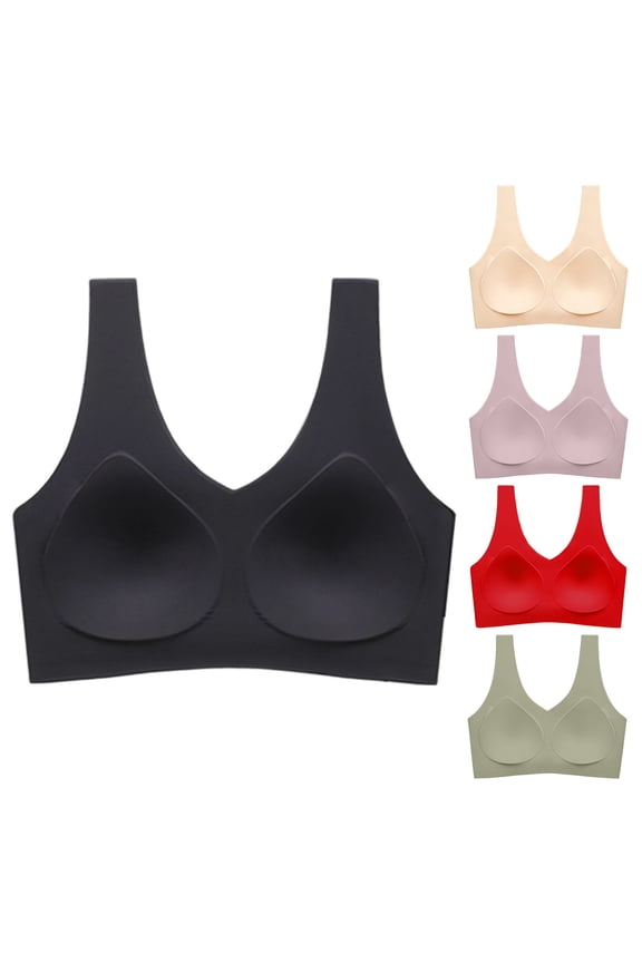 Women's Seamless Bra Wireless Sleep Bras Full Coverage Bralette Comfortable Everyday T Shirt Underwear