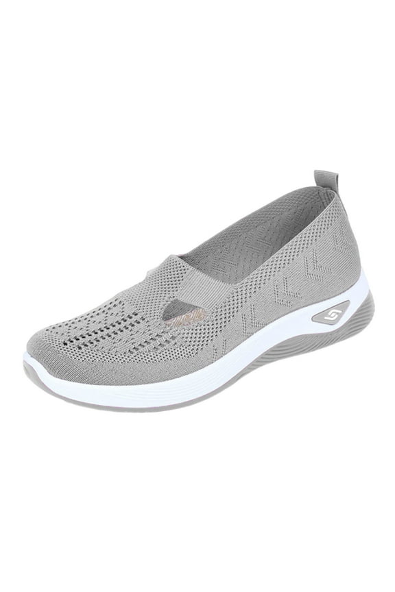 Women's Woven Breathable Soft Sole Shoes - 2025 Non-Slip Walking Slip on Foam Shoes, Lightweight Comfort Platform Mesh Slip in Sneakers Arch Support