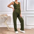thumbnail image 1 of AnuYalue Womens 2 Piece Maternity Suit Sweatsuits Track Suits Tank Tops Wide Leg Pants Spring Summer Matching Outfits, 1 of 7