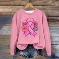 thumbnail image 1 of AnuYalue Womens Breast Cancer Awareness Sweatshirt Pink Ribbon Inspirational Tops Casual Crew Neck Fall Winter Pullover, 1 of 4