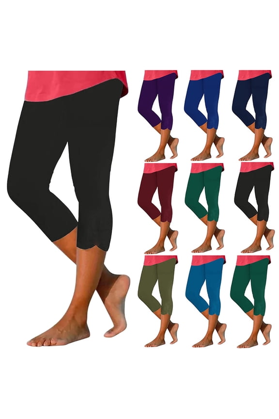 Womens Capri Leggings Sale锛孴ummy Control High Waisted Capris Stretchy Workout Yoga Pants Summer Vacation Beach Capri Leggings