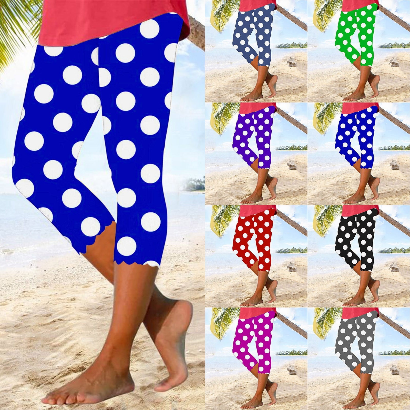 AnuYalue Womens Capri Leggings Petite Length, Tummy Control Capri ...