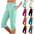 thumbnail image 1 of AnuYalue Womens Capri Pants for Summer High Waisted Capris Drawstring Soft Cropped Pants Comfy Trousers with Pockets, 1 of 9