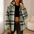 thumbnail image 1 of AnuYalue Womens Fleece Jacket Full Zip Plaid Winter Warm Coat Plush Long Sleeve, Ribbed cuffs, Cozy Outerwear with Pockets, 1 of 7