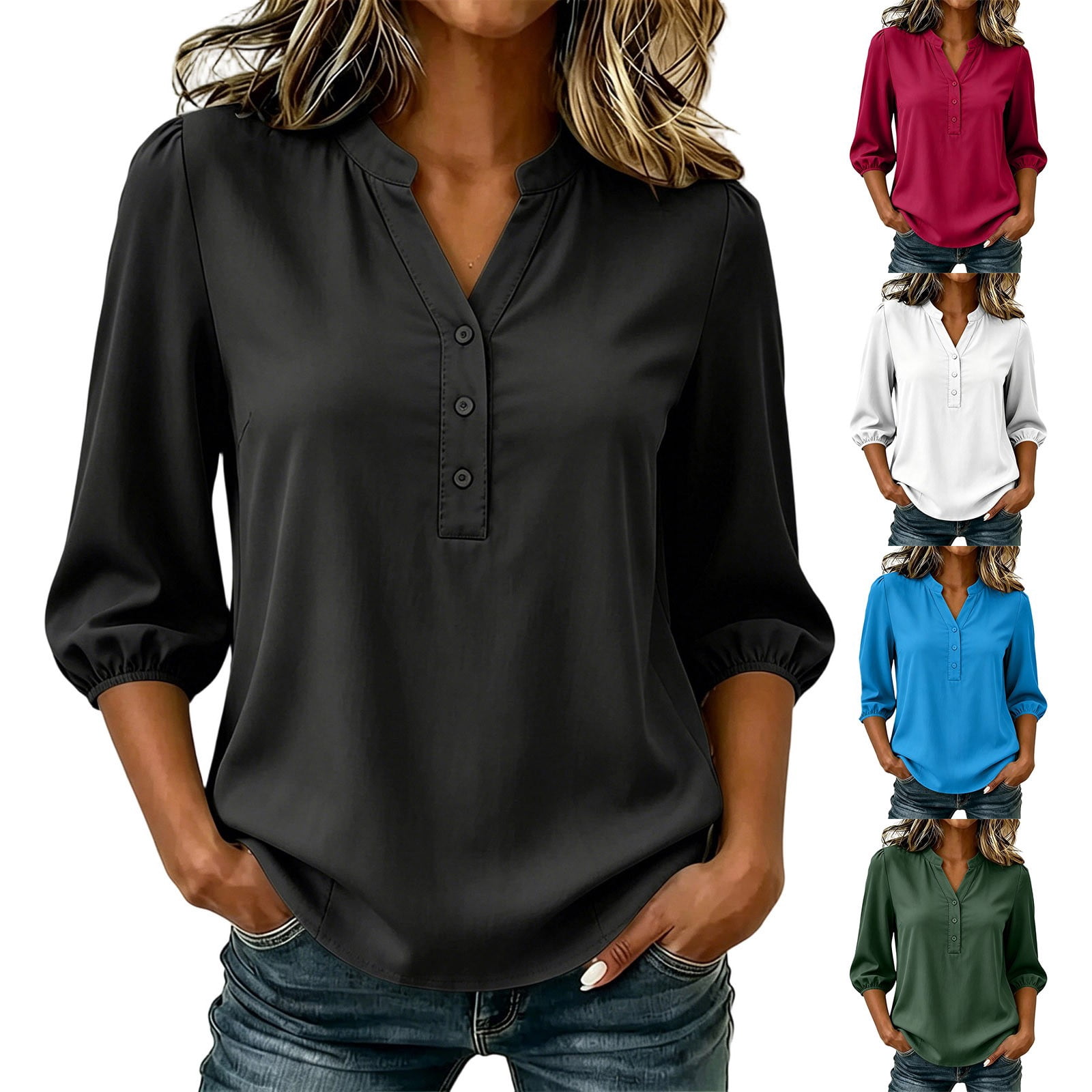 Women’s Henley shirts and tunic tops on sale for $5 at the store