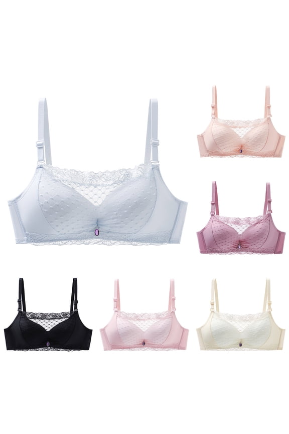 Womens Lace Bra No Underwire Full Coverage Bras Adjustable Straps Bralettes Seamless Push Up Brassiere