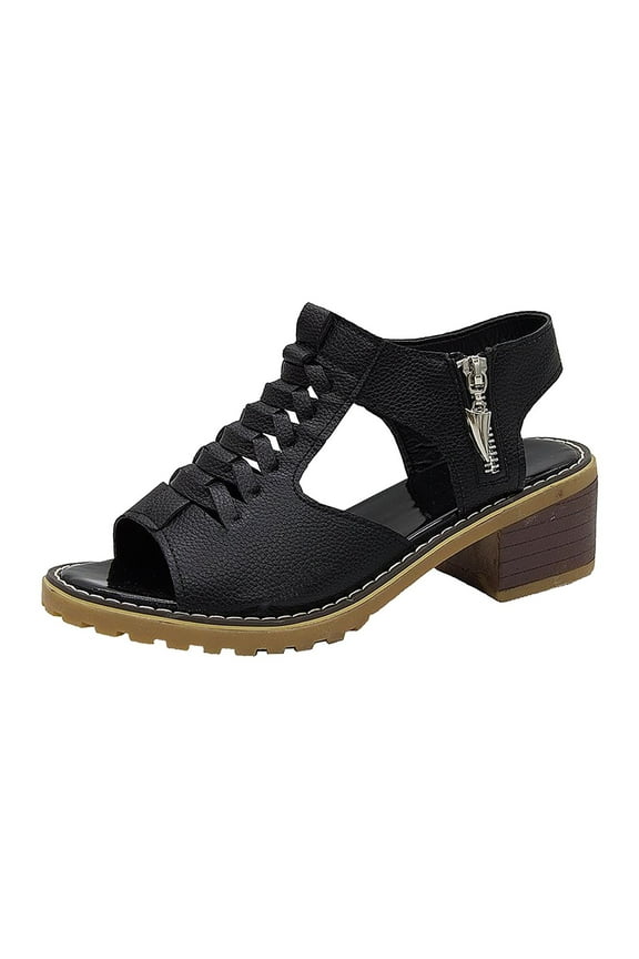 Womens Low Chunky Booties Peep Toe Heels Sandals Chunky Heel Ankle Boots Open Toe Booty V Cut Back Zipper Mid Heel Dress Pumps Shoes