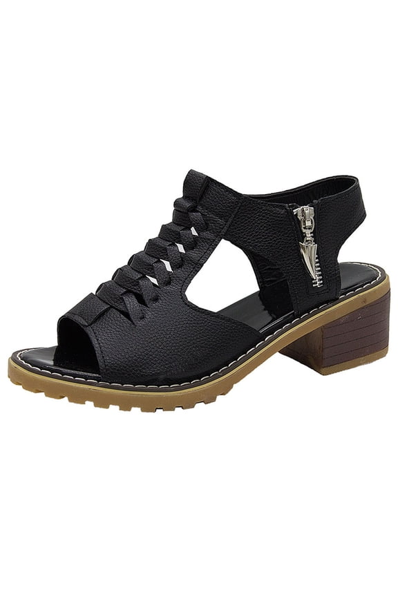 Womens Low Chunky Booties Peep Toe Heels Sandals Chunky Heel Ankle Boots Open Toe Booty V Cut Back Zipper Mid Heel Dress Pumps Shoes