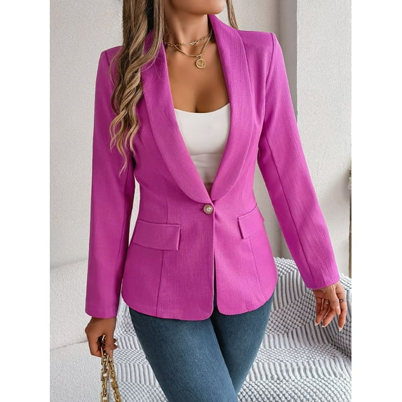 AnuYalue Womens Open Front Blazer Long Sleeve Lapel Collar Business Work Blazers Solid Front Casual Jackets with Pockets Trendy Blazers