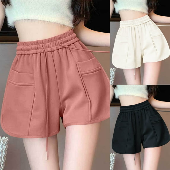 AnuYalue Womens Pajama Shorts Workout Gym Trendy Shorts Fashion Athletic SweatShorts Summer Casual Short Pants Pink M