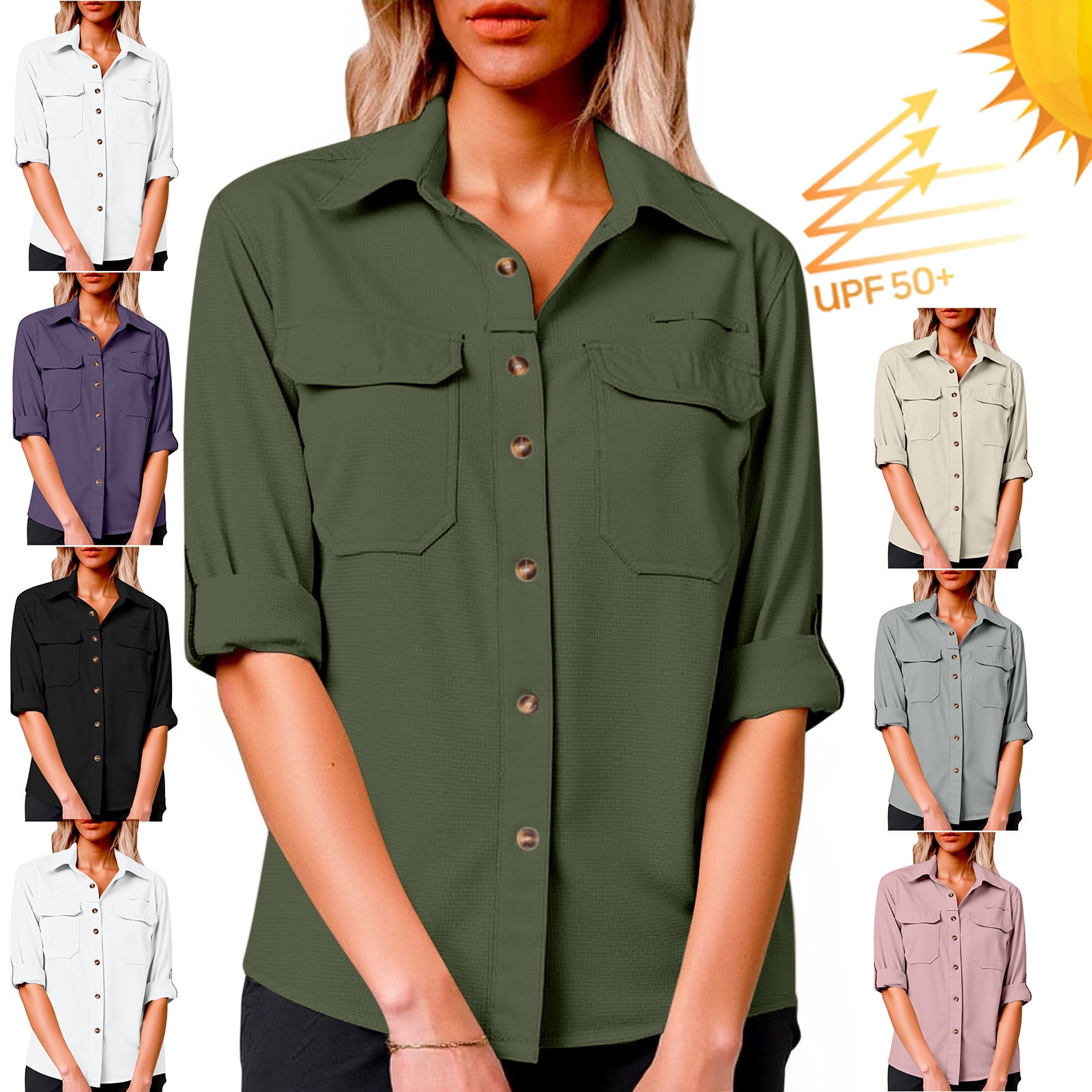 AnuYalue Womens Sun Protection Shirt Long Sleeve Sun Protection Shirts ...