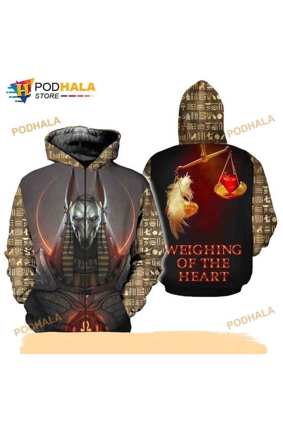 Anubis Aop Unisex 3D Hoodie T-Shirt