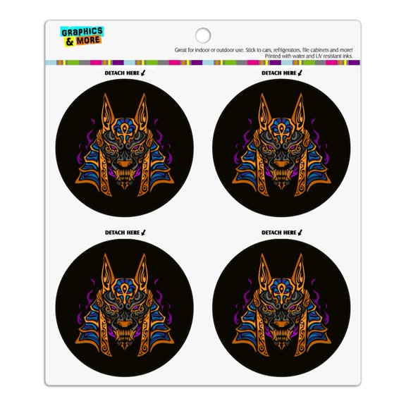 Anubis Egyptian Jackal God of Death Refrigerator Fridge Locker Vinyl Circle Magnet Set