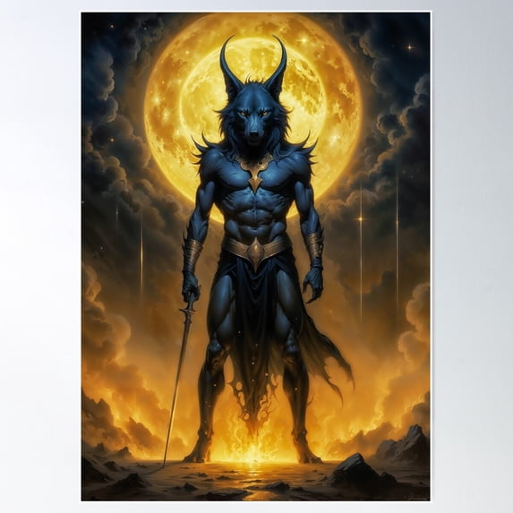 Anubis Poster Wall Art, Modern Wall Decor For Living Room Bedroom, 12x18 UNFRAMED