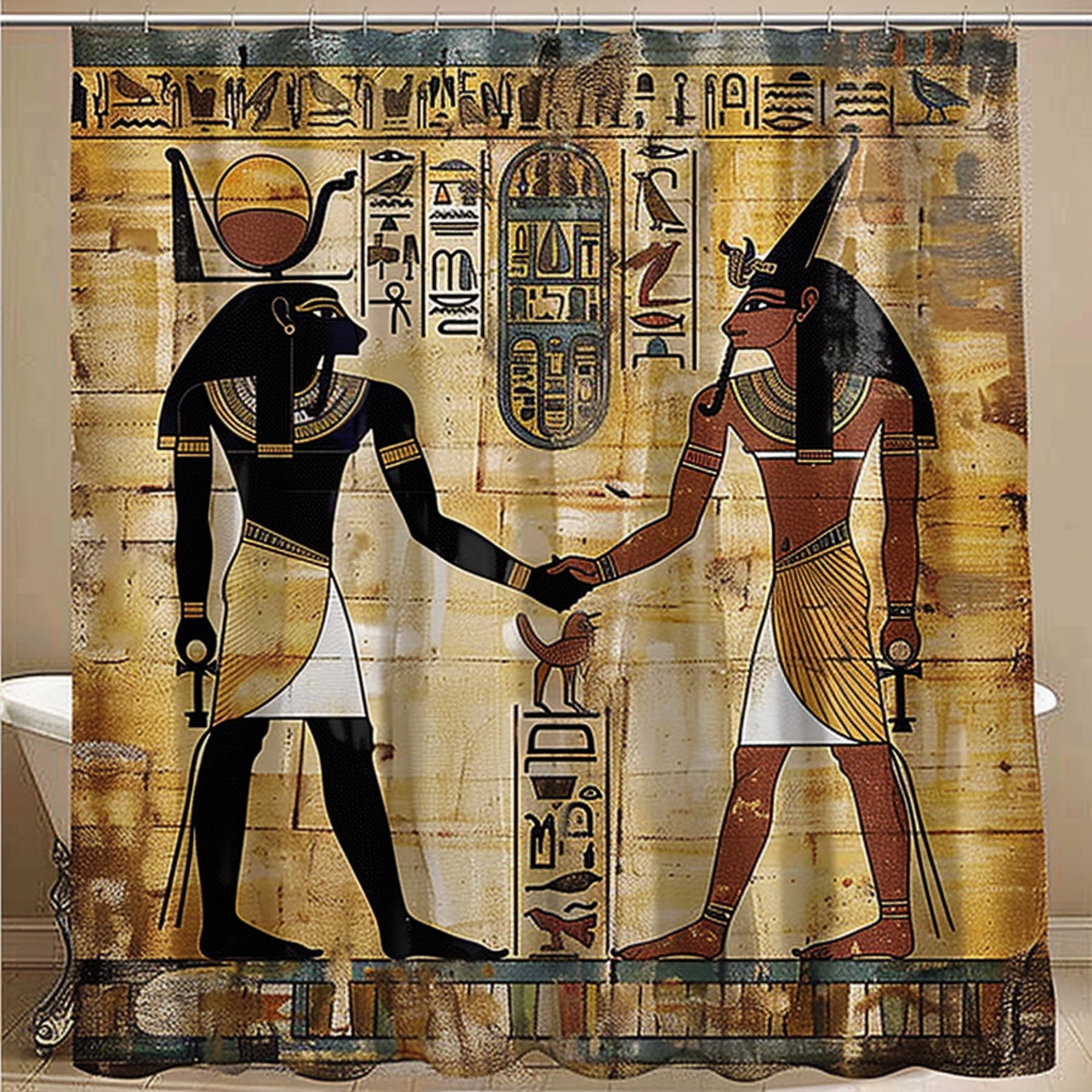 Anubis and Pharaoh Ancient Egyptian Bathroom Shower Curtain Unique