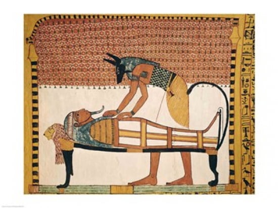 Anubis attends Sennedjems Mummy Canvas Art -  (24 x 18)