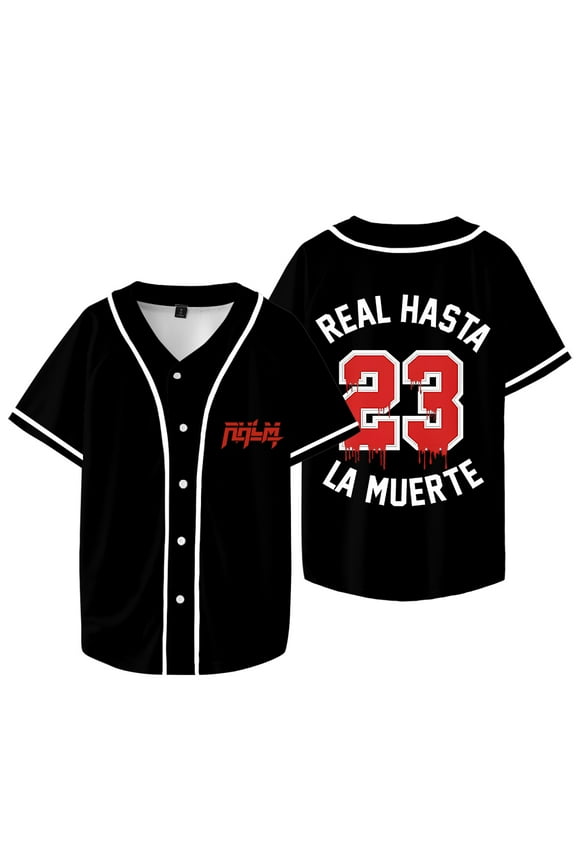 Anuel AA 23 Baseball Jersey Real Hasta la Muerte 2 Tour Merch Women Men V-neck Short Sleeve T-Shirts