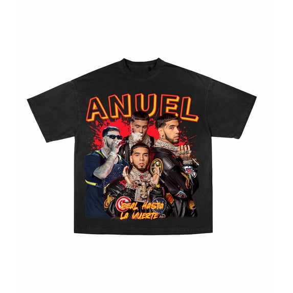 Anuel AA Birthday Party Merch – T-Shirt Gift for Fan,Black Color,Size M