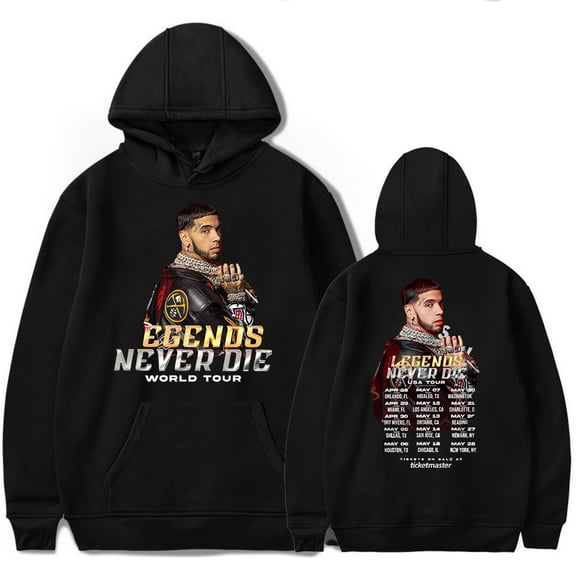 Anuel AA Hoodies  Merch EGENDS NEVER DIE WORLD TOUR 2023  pop graphics Print Unisex Trendy Casual Streetwear Sweatshirt