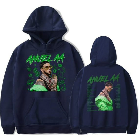 Anuel AA Hoodies Merch Music Tour 2023 pop graphics Print Unisex Trendy Casual Streetwear Sweatshirt