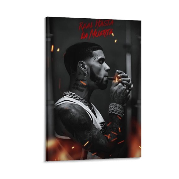 Anuel AA RAPPER Art Poster Canvas Poster Wall Art Picture Prints Hanging Photo Gift Decor Home Posters Artworks 16x24inch(40x60cm)