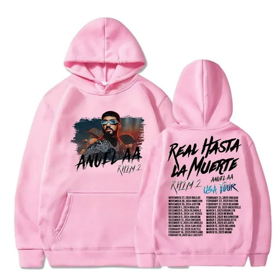 Anuel AA RHLM 2 Tour Hoodies Real Hasta La Muerte Merch Pullovers Unisex Fashion Hip Hop Sweatshirts