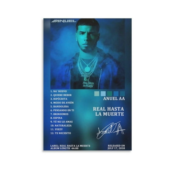 Anuel AA Real Hasta La Muerte 5 Canvas Poster Bedroom Decoration Landscape Office Valentine's Birthday Gift
