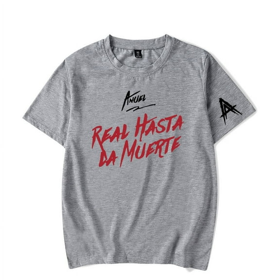 Anuel AA Real Hasta La Muerte T-shirt Merch pop graphics print Crewneck Unisex Trend Casual Short Sleeve TShirt Top