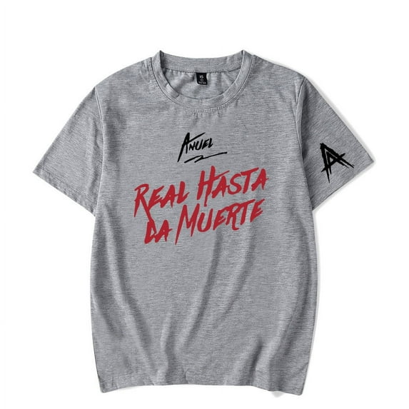 Anuel AA Real Hasta La Muerte T-shirt Merch pop graphics print Crewneck Unisex Trend Casual Short Sleeve TShirt Top