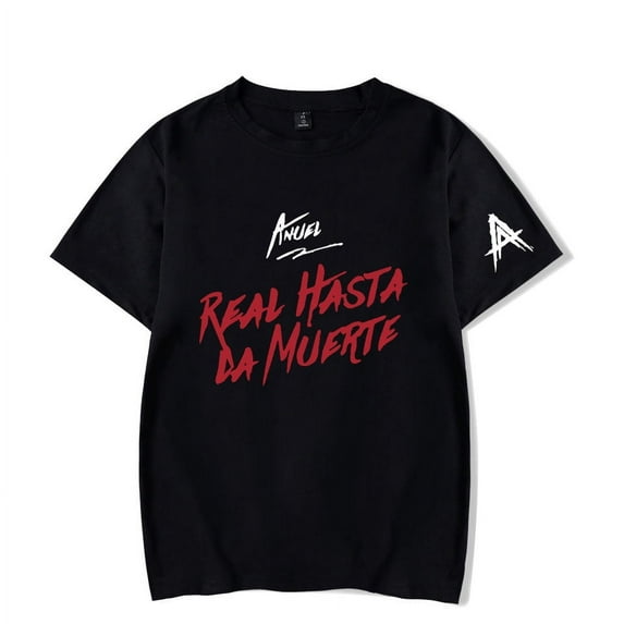 Anuel AA Real Hasta La Muerte T-shirt Merch pop graphics print Crewneck Unisex Trend Casual Short Sleeve TShirt Top
