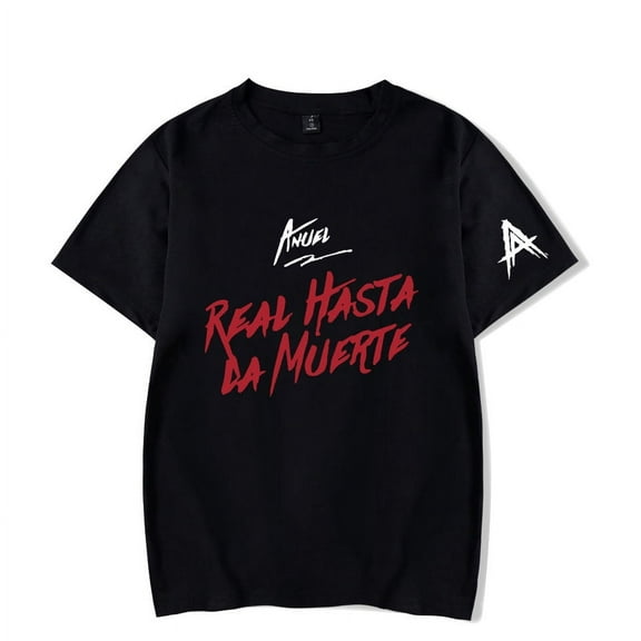 Anuel AA Real Hasta La Muerte T-shirt Merch pop graphics print Crewneck Unisex Trend Casual Short Sleeve TShirt Top