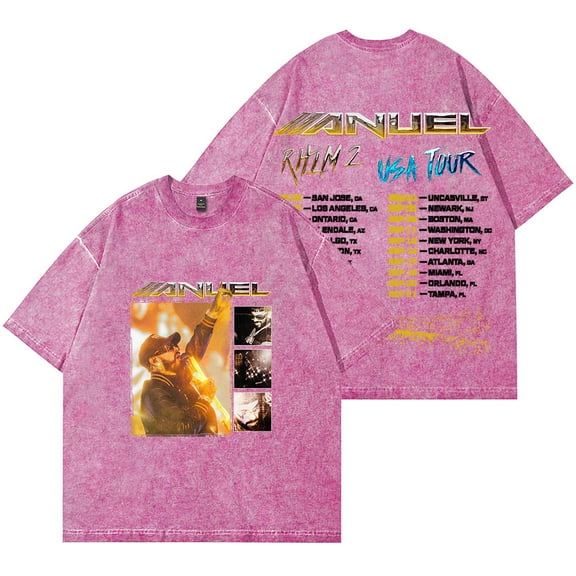 Anuel AA Real Hasta la Muerte 2 Tour Merch Wash T-Shirts Women Men Cotton Short Sleeve Tee