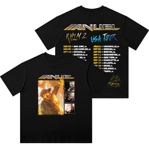 Anuel AA Real Hasta la Muerte 2 Tour Merch Wash T-Shirts Women Men Cotton Short Sleeve Tee