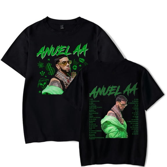 Anuel AA T-Shirt Merch Music Tour 2023 pop graphics Print Unisex Trendy Casual Short Sleeve T-Shirt Top