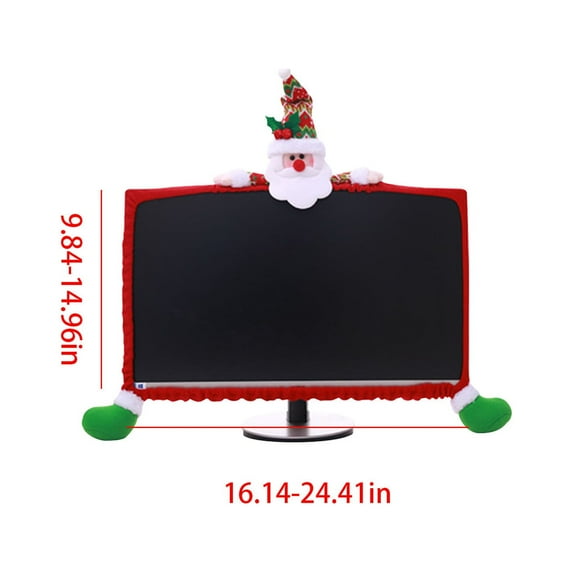 AnuirheiH 1 Pack Christmas Computer Monitor Border Cover TV Monitor Cover Elastic Laptop Computer Cover for Xmas Home Office Computer Decoration-Snow Man