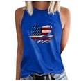 thumbnail image 1 of AnuirheiH 4th of July Tank Tops for Women American Flag Outfits Sleeveless Patriotic Shirts Women's Sleeveless Summer Sexy Casual Tops Regular Round-Neck Printing Sleeveless Vest Tops, 1 of 5