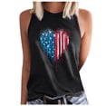 thumbnail image 1 of AnuirheiH 4th of July Tank Tops for Women American Flag Outfits Sleeveless Patriotic Shirts Women's Sleeveless Summer Sexy Casual Tops Regular Round-Neck Printing Sleeveless Vest Tops, 1 of 5
