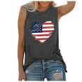 thumbnail image 1 of AnuirheiH American Flag Crop Tank Tops for Women 4th of July Clothes Sleeveless Patriotic Shirts Women's Sleeveless Tank Tops O-Neck Printing Sleeveless Casual Loose Vest Tops, 1 of 4