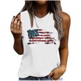 thumbnail image 1 of AnuirheiH American Flag Tank Tops for Women 4th of July Outfits Sleeveless Patriotic Shirts Women's Summer Casual Print Round Neck Loose Sleeveless T-Shirt Top, 1 of 5