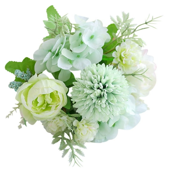 Moocorvic Artificial Flowers Outdoor Rose Bouquet, UV Resistant Plants Fake Flowers for Indoor Outside Hanging Plants No Fade Plastic Plants Garden Porch Window Décor(Green)