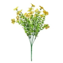 AnuirheiH Artificial Violet Flower Bouquets, 7-pronged Fake Silk Rose Flower Arrangement, Gifts for Mom, Party Table Centerpieces Decor(yellow）