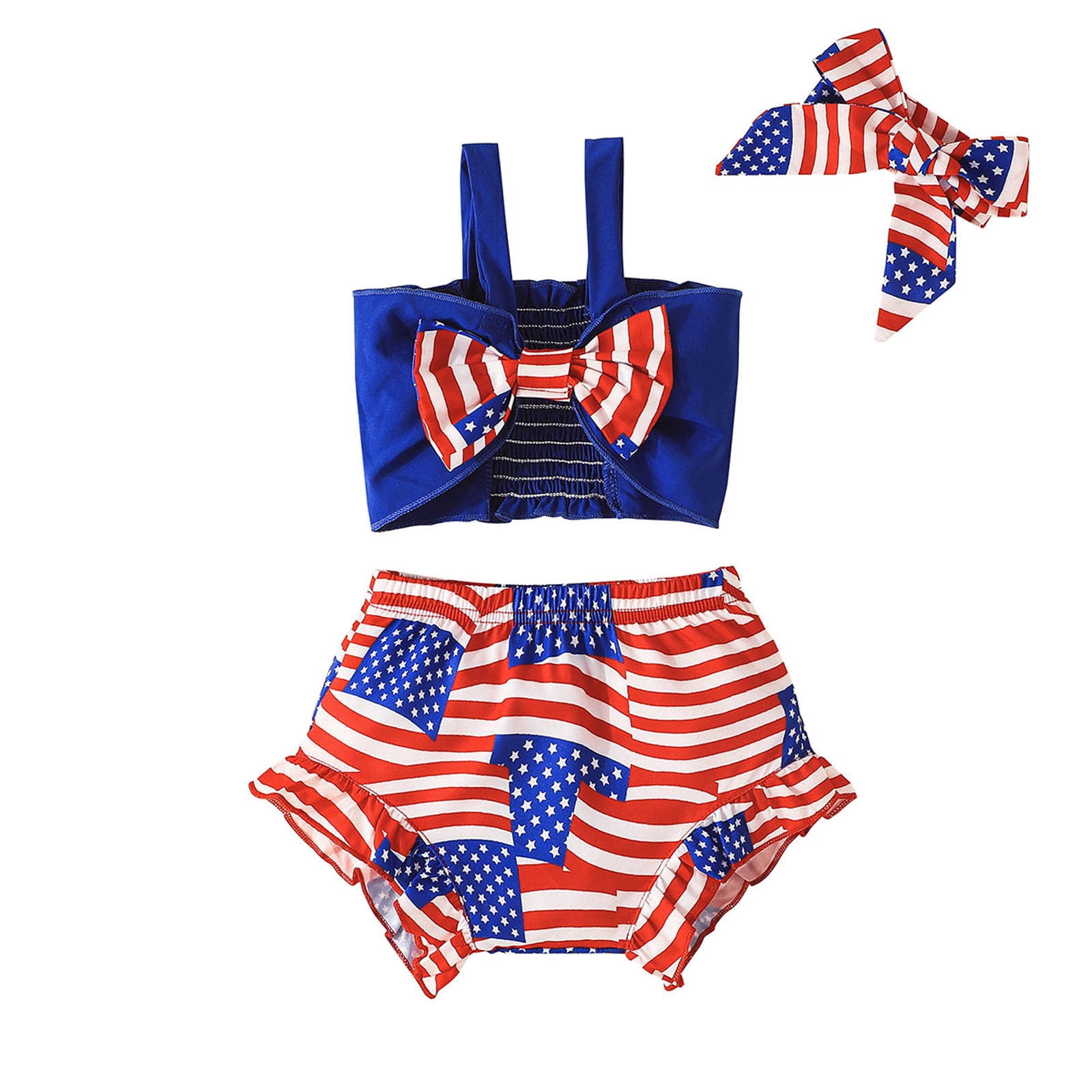 AnuirheiH Baby Girl Fourth of July Dress American Flag Tube Top Skirt